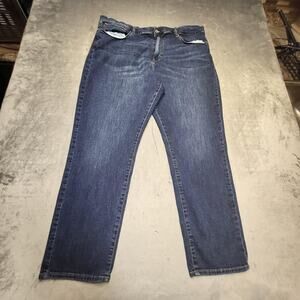 Lucky Brand 410 Athletic Straight Jeans Mens 40x29 Blue Stretch Denim Dark Wash